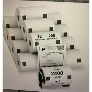 Avenemark 12 Rolls Compatible Brother QL DK 1241 4x6 in Replacement shipping lab